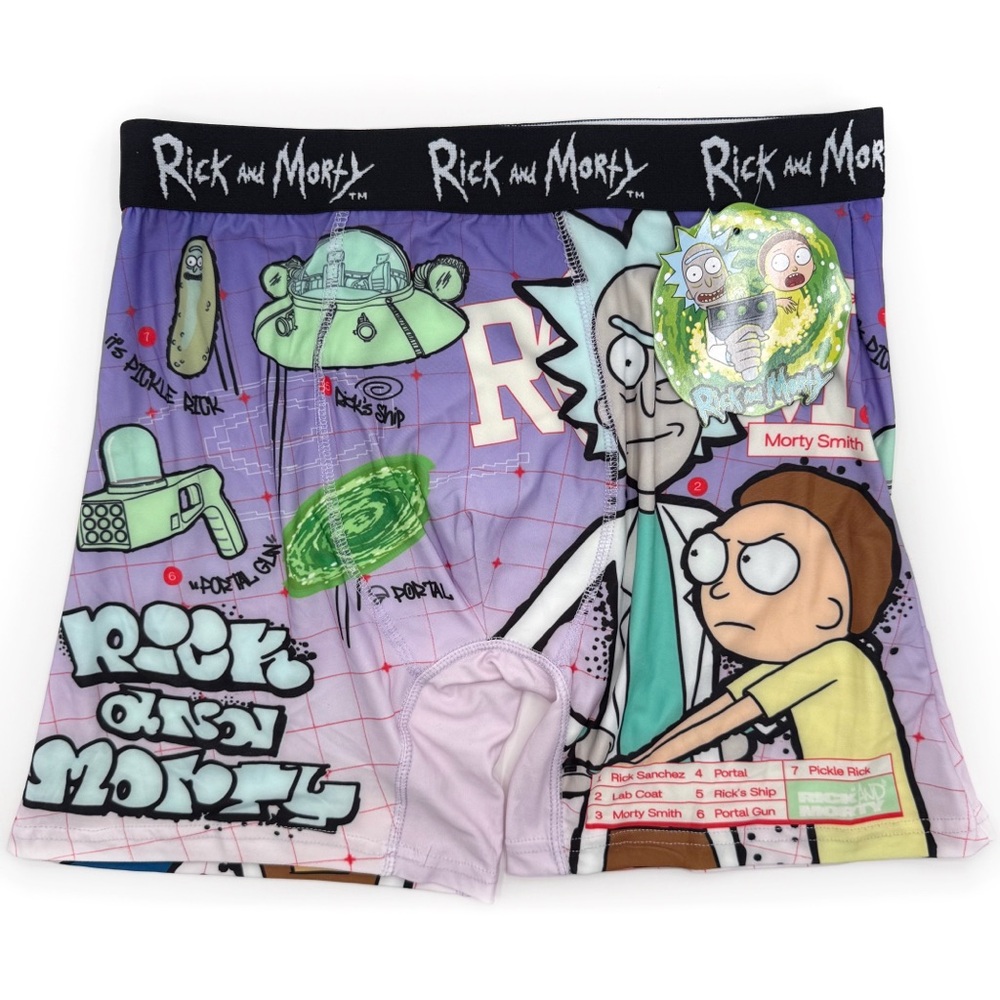 Rick and Morty Boxer Briefs Mens Size Medium Underwear Purple Pickle Rick New